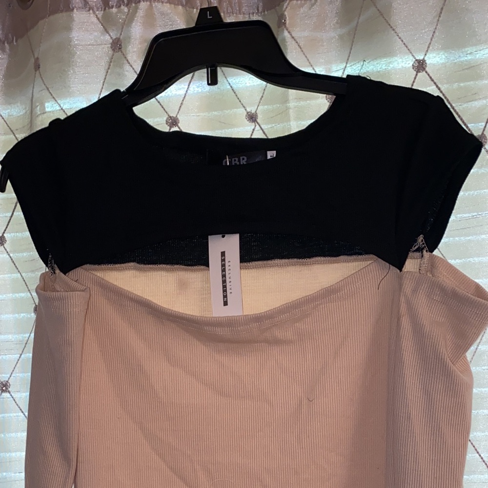 Cute cutout in chest and cold shoulder top